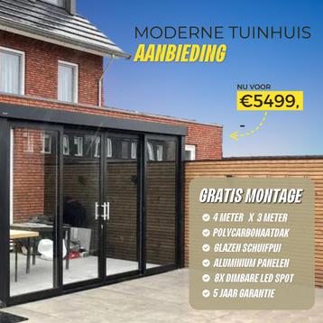 Luxe Aluminium Tuinhuis Veranda Serre Privacy Glas Schuifpui beschikbaar voor biedingen