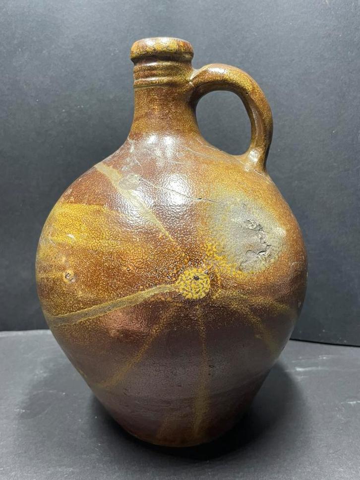 19e-eeuwse zoutglazuur steengoed kruik 26 cm Noord-Frankrijk, Antiek en Kunst, Antiek | Keramiek en Aardewerk, Ophalen of Verzenden