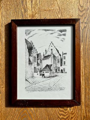 Ets of pentekening Galgenhuisje Gent van Braet beschikbaar voor biedingen