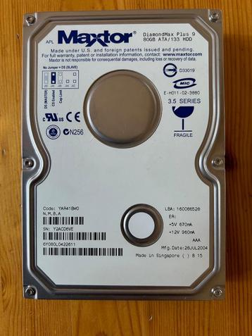 Disque dur Maxtor DiamondMax Plus 9 80GB IDE (Vintage), Maxtor, Enlèvement ou Envoi, HDD, 80 GB