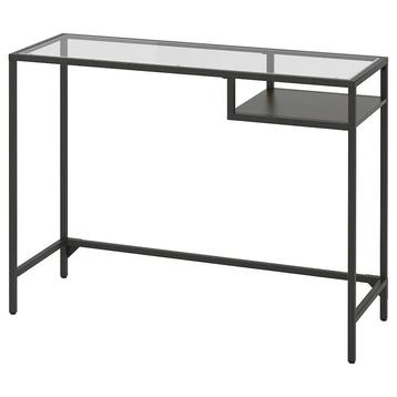 VITTSJÖ laptoptafel, zwartbruin/glas, 100x36 cm Gemaakt van, Huis en Inrichting, Ophalen