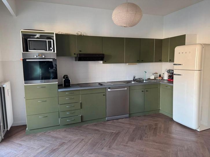 Keuken te koop, Huis en Inrichting, Keuken | Complete keukens, Zo goed als nieuw, Dubbelwandige keuken, Groen, Kunststof, Ophalen