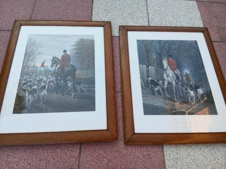 2 jacht gravures van E.G. Hester, Antiek en Kunst, Kunst | Etsen en Gravures, Ophalen