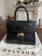 Delvaux Brillant MM in autruche, Ophalen, Gebruikt, Zwart, Handtas