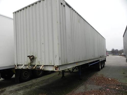 3 assige oplegger +opslag container 12m, Auto's, Vrachtwagens, Particulier, Te koop, Aanhangers en Opleggers, Ophalen