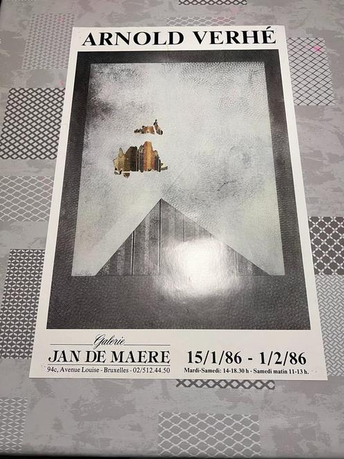 Vintage Poster Arnold Verhé - Galerie Jan de Maere 1986, Verzamelen, Posters, Gebruikt, Reclame, Deurposter of groter, Rechthoekig Staand