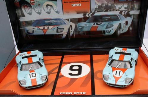 GULF 2 Ford GT40 Le Mans 1968 #10 et #11  - FLY slot CAR, Hobby en Vrije tijd, Modelbouw | Auto's en Voertuigen, Nieuw, Auto, 1:32 tot 1:50