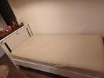 1 persoonsbed. Wit hout, Huis en Inrichting, Slaapkamer | Bedden, Ophalen, 90 cm, Eenpersoons, Wit