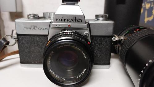 vintage spiegelreflexcamera minolta srT100x+toebehoren, Audio, Tv en Foto, Fotocamera's Analoog, Gebruikt, Spiegelreflex, Minolta