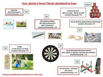 Verhuur van reuze en houten spellen beschikbaar voor biedingen