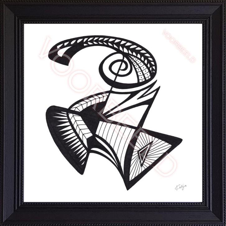 Ambachtelijke fine line KUNST 𝓭𝓸𝓸𝓻 𝓚𝓪𝓽𝓳𝓪 =323, Huis en Inrichting, Woonaccessoires | Wanddecoraties, Nieuw, Ophalen of Verzenden