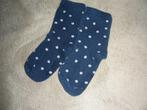 1 paar kousen, maat 31-34 (meisjes) met blauwe stippen, Kinderen en Baby's, Meisje, Ophalen of Verzenden, Zo goed als nieuw, Sokken