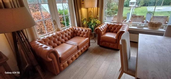 Chesterfield, Huis en Inrichting, Zetels | Zetels en Chaises Longues, Zo goed als nieuw, Ophalen