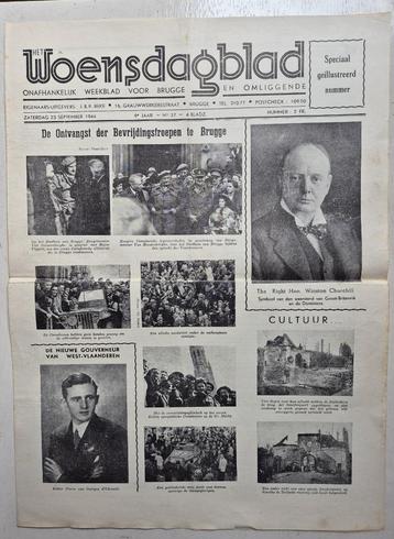 woensdagblad Bevrijding Brugge 1944 – orig. WOII uitgave  beschikbaar voor biedingen