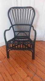 Fauteuil en osier noir à donner, Maison & Meubles, Fauteuils, Enlèvement, Utilisé