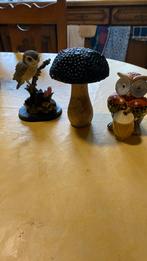 Belles figurines - un hibou, un champignon, un oiseau, Collections, Statues & Figurines, Comme neuf, Enlèvement ou Envoi