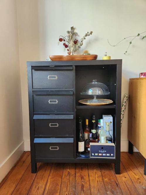 buffet noir 5 P, Huis en Inrichting, Kasten | Buffetkasten, Zo goed als nieuw, Met deur(en), Ophalen