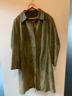 Lange jas in daim, Kleding | Dames, Grote Maten, Ophalen, Zo goed als nieuw, Groen