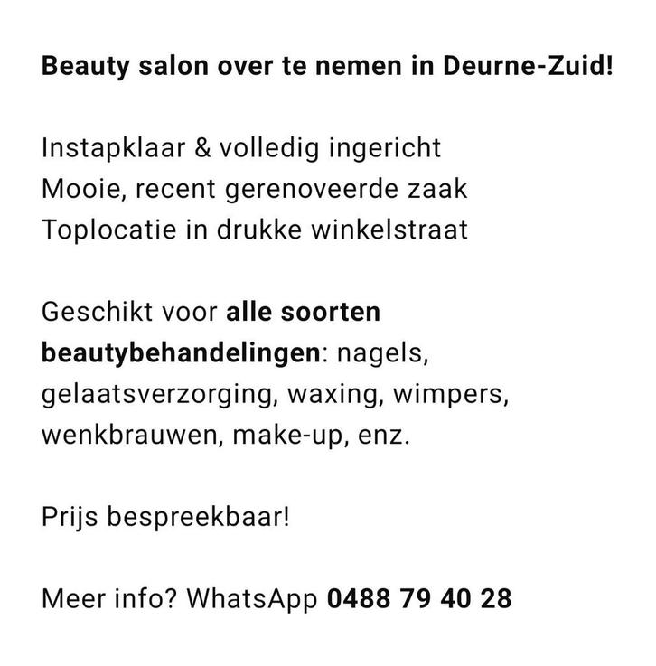 Beauty salon, Zakelijke goederen, Exploitaties en Overnames