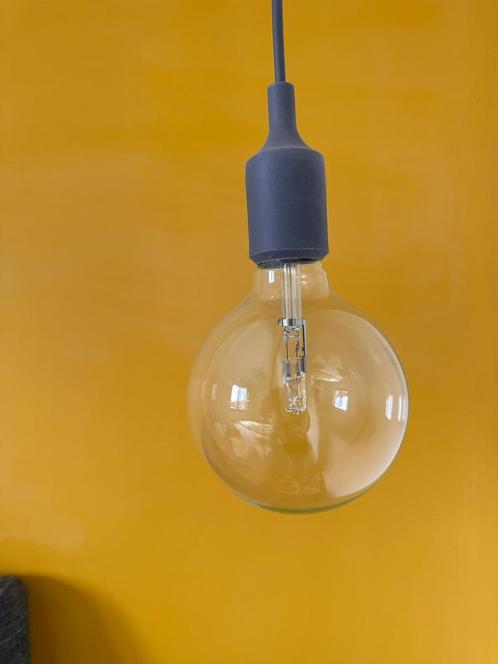 Muuto E27 hanglampen - geel en donkergrijs, 7 stuks, Huis en Inrichting, Lampen | Losse lampen, Gebruikt, Ophalen