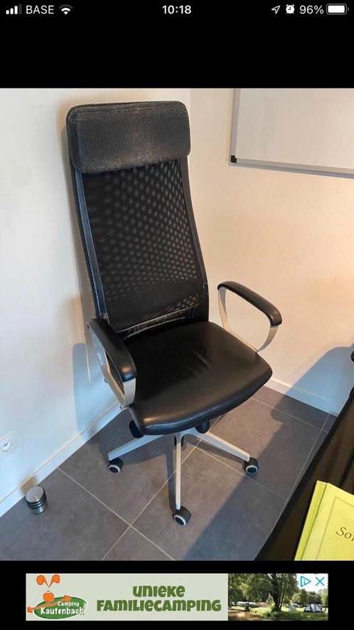 Lederen sterke bureaustoel, Maison & Meubles, Chaises de bureau, Utilisé, Chaise de bureau, Noir, Ergonomique, Chaise de bureau de gaming