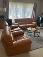 Lederen salon/ Lederen zetel, Huis en Inrichting, Ophalen, Zo goed als nieuw