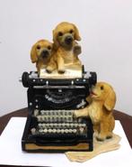 Tirelire décorative statue chien, machine à écrire👀😍💑🤗, Comme neuf, Synthétique, Animal, Enlèvement ou Envoi