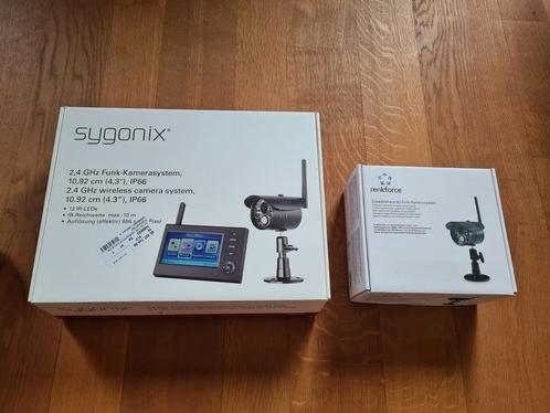 Sygonix 2.4GHz draadloos camera systeem met scherm 10.92cm, Audio, Tv en Foto, Videocamera's Digitaal, Nieuw, Camera, Ophalen