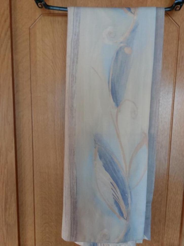 Overgordijnen met voering, Huis en Inrichting, Stoffering | Gordijnen en Lamellen, Zo goed als nieuw, Beige, Bruin, Blauw, Ophalen of Verzenden