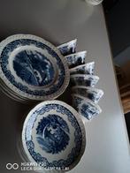 Antieke blauwe boerenhoeve. Société ceramique 18 stuks, Antiek en Kunst, Antiek | Servies los, Ophalen