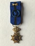 Mini-médaille Ordre Léopold II, Armée de terre, Enlèvement ou Envoi, Ruban, Médaille ou Ailes