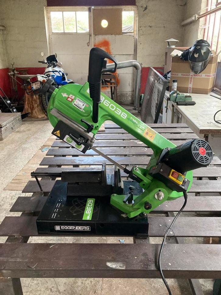 Eggenberg 6038TWIN Bandzaagmachine metaal 105 mm – 850W, Doe-het-zelf en Bouw, Gereedschap | Zaagmachines, Zo goed als nieuw, Ophalen of Verzenden