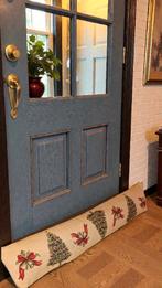 Boudin de Porte Tapisserie Sapins de Noël et Nœuds 90x20 cm, Enlèvement ou Envoi, Beige