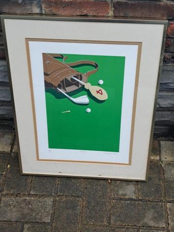 lithographie theme du golf signe beschikbaar voor biedingen