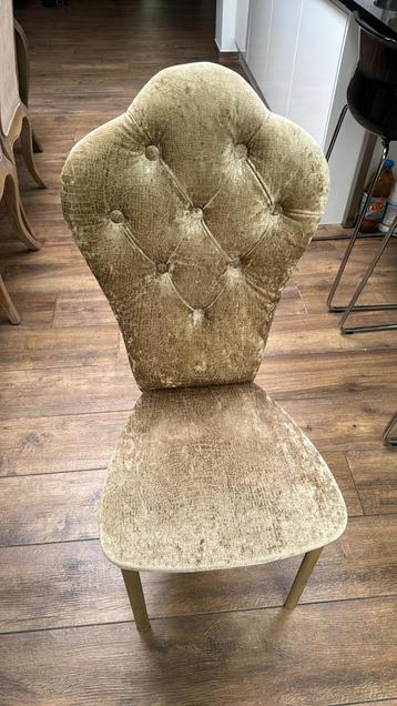 12 stoelen in fluwelen stof, goudkleurige taupe kleur beschikbaar voor biedingen