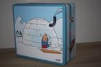 Blikken doos , Kuifje Hergé , blauw 2003 Delacre , als nieuw, Verzamelen, Stripfiguren, Overige typen, Ophalen of Verzenden, Zo goed als nieuw