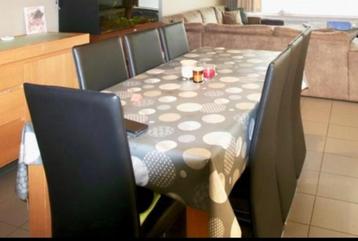 8 Zwarte eetkamerstoelen, Enlèvement, Autres matériaux, Noir, Cinq, Six Chaises ou plus