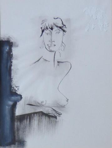 JAN VAERTEN / NAAKTE VROUW / ORIGINEEL WERK / 65x50cm / SIG beschikbaar voor biedingen