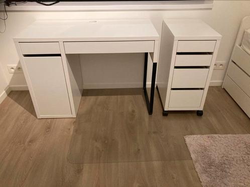 Bureau met bureaukastje IKEA (model Micke), Huis en Inrichting, Bureaus, Gebruikt, Bureau, Ophalen