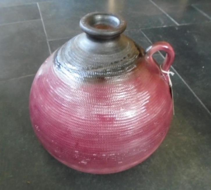 LATINA FLES BOL GROOT HOOG 29 CM DIA 33 CM (1) NIEUW, Huis en Inrichting, Woonaccessoires | Vazen, Nieuw, Rood, Minder dan 50 cm