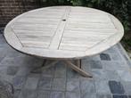 Table de jardin ronde 150 cm ac plateau tournant, Enlèvement, Comme neuf, Rond, Bois de teck