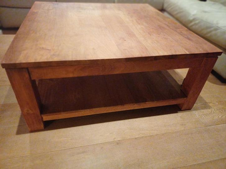 TEAK Salontafel, Maison & Meubles, Tables | Tables de salon, Utilisé, Moins de 50 cm, 50 à 100 cm, 50 à 100 cm, Carré, Teck, Enlèvement