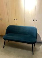 Fluweelblauwe zitbank, Huis en Inrichting, Zetels | Zetels en Chaises Longues, Ophalen, Zo goed als nieuw, Tweepersoons, Stof