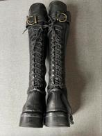 Boots noires - cuir - pointure 36 - modèle haut, Noir, Porté, Enlèvement ou Envoi, Ugo Santi