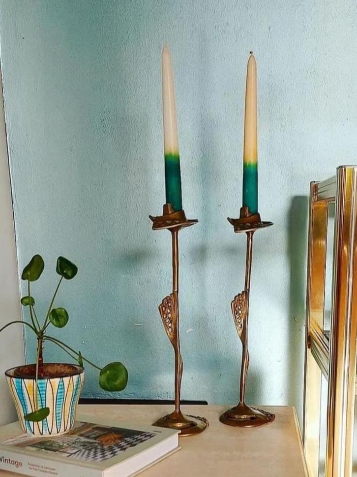 2 chandeliers en cuivre XL conçus par l'artiste, Antiquités & Art, Antiquités | Bougeoirs, Enlèvement ou Envoi