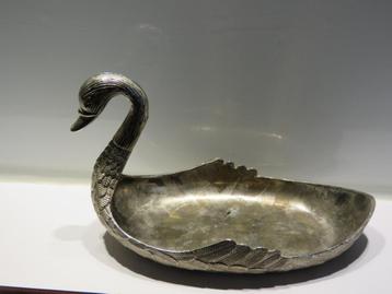 Bol à bijoux vintage en forme de cygne en métal argenté 1920, Enlèvement ou Envoi
