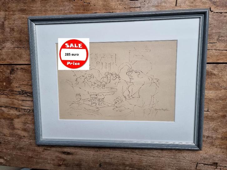 Harryie Kuyten  Origineel werk  Pentekening, Antiek en Kunst, Kunst | Schilderijen | Klassiek, Ophalen