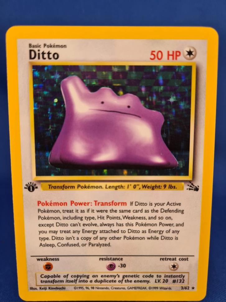 Ditto 3/62 - Fossil (1st edition), Hobby en Vrije tijd, Verzamelkaartspellen | Pokémon, Gebruikt, Verzenden