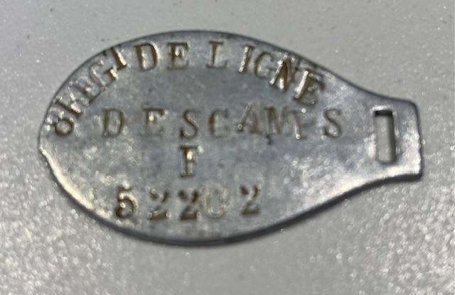 plaque d'identification (belge) modèle 1889/1940, Collections, Objets militaires | Seconde Guerre mondiale, Armée de terre, Enlèvement ou Envoi