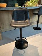 4 verstelbare barkrukken – zwart, kunstleder, in goede staat, Huis en Inrichting, Ophalen, Gebruikt, 90 cm of meer, In hoogte verstelbaar